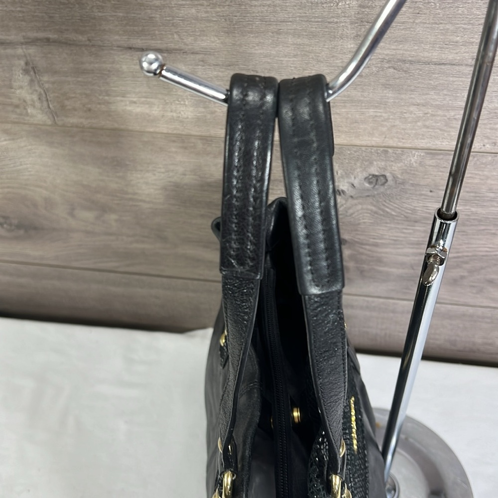 Coach Black Leather Satchel with Gold Hardware - Picture 4 of 13